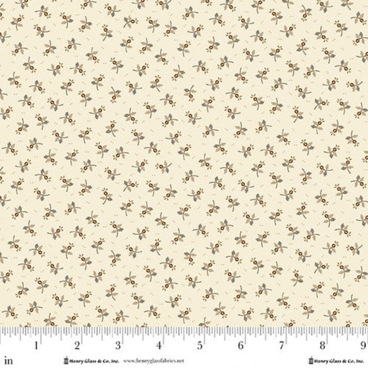 Fabric Henry Glass Cream Berry Sprays Buttercream & Brickle Bits by the Quarter Yard 1954-40